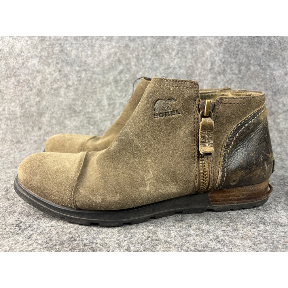 Sorel Major Low Boots Womens 10 Brown Suede Leather Ankle Booties NL2161-245